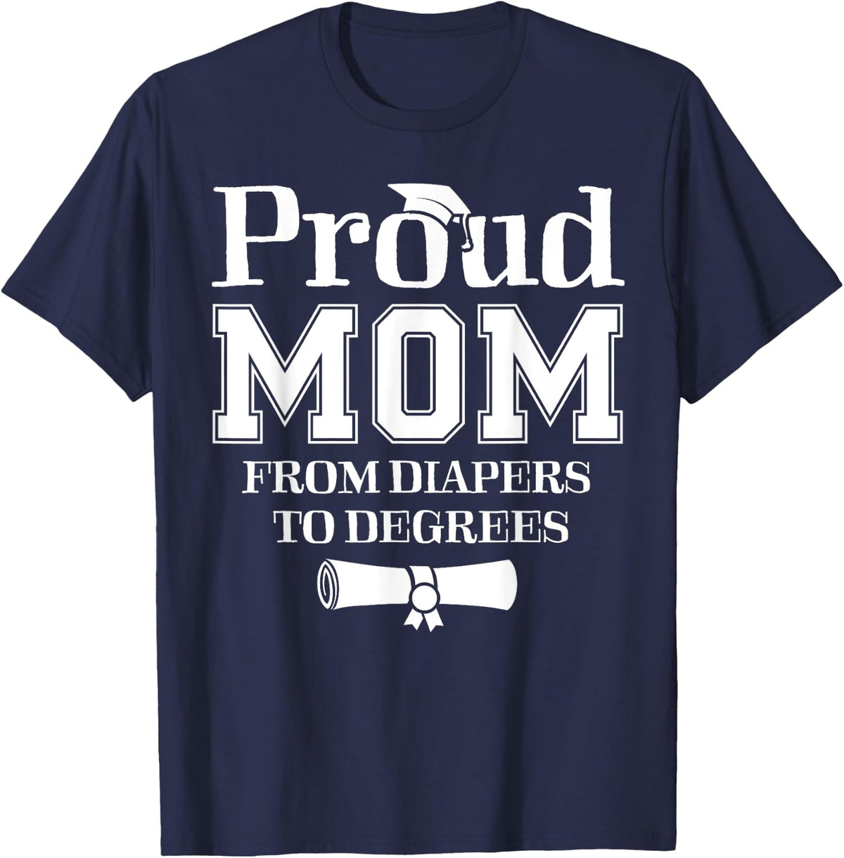 Proud Mom of a 2024 Graduate Mother Senior Graduation Gift T-Shirt - Navy Blue