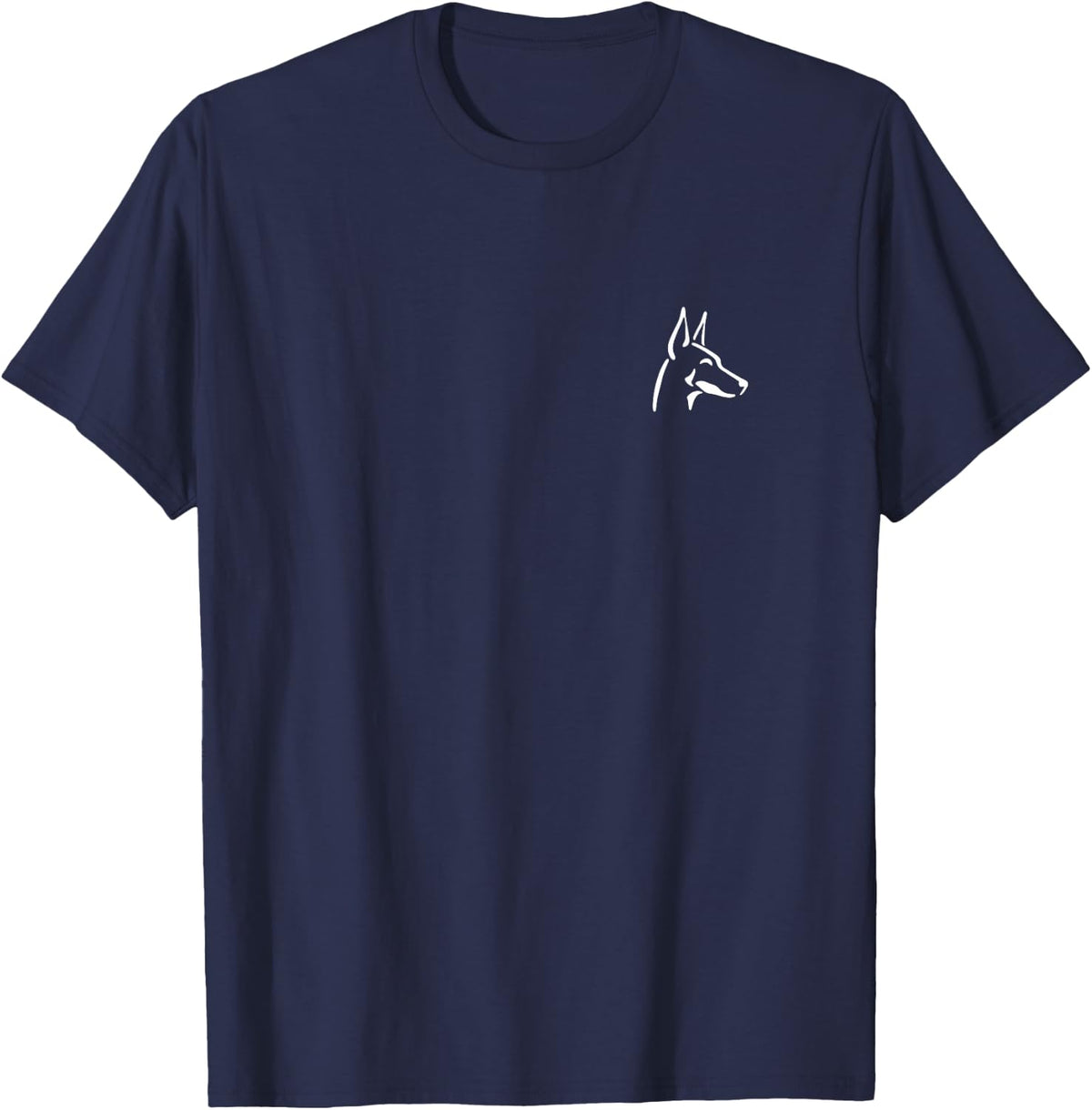 Dobermann Doberman Pinscher Simple Minimalist Line Art T-Shirt - Navy Blue