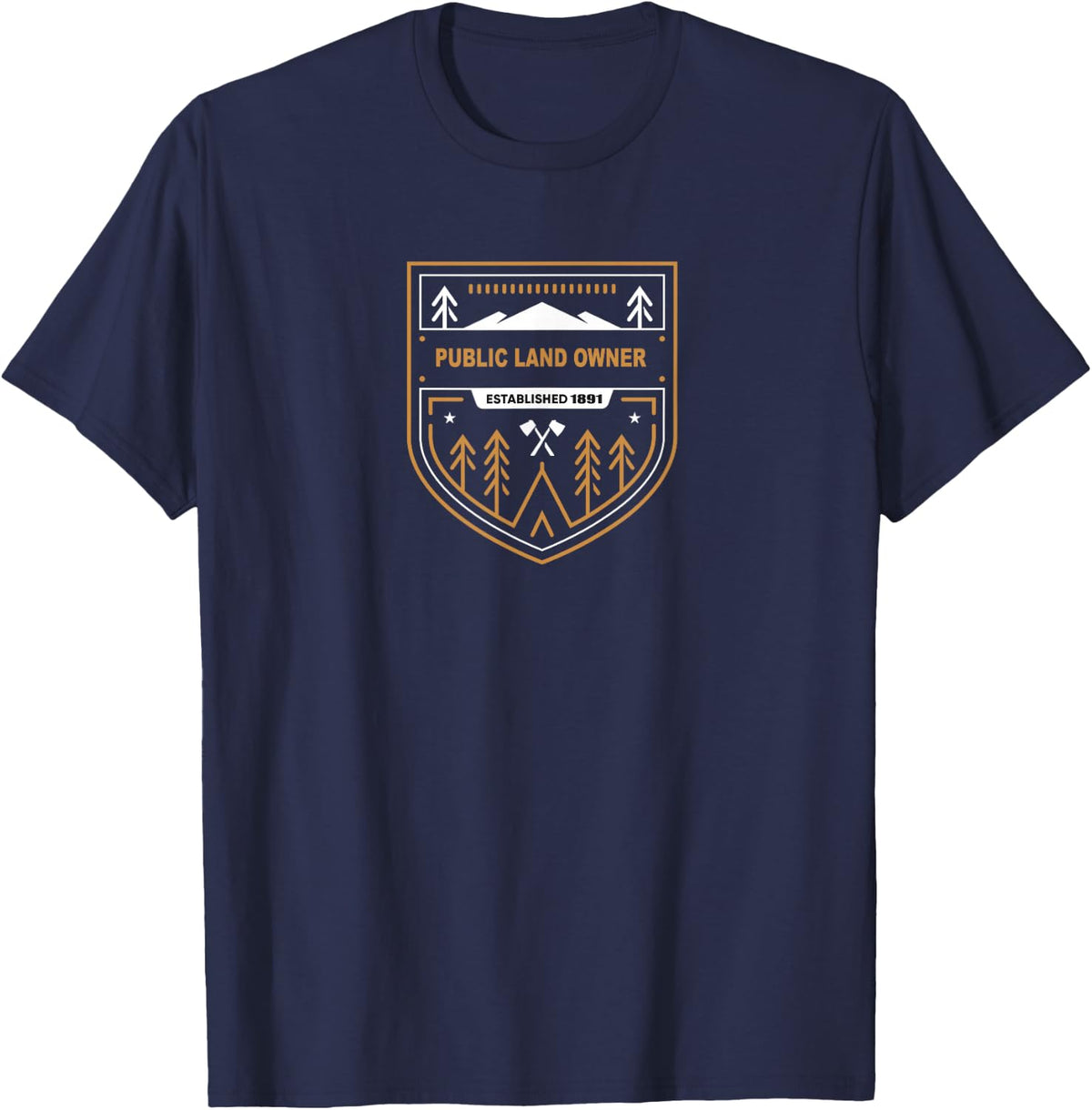 Public land owner hiking overlanding public land use T-Shirt - Navy Blue