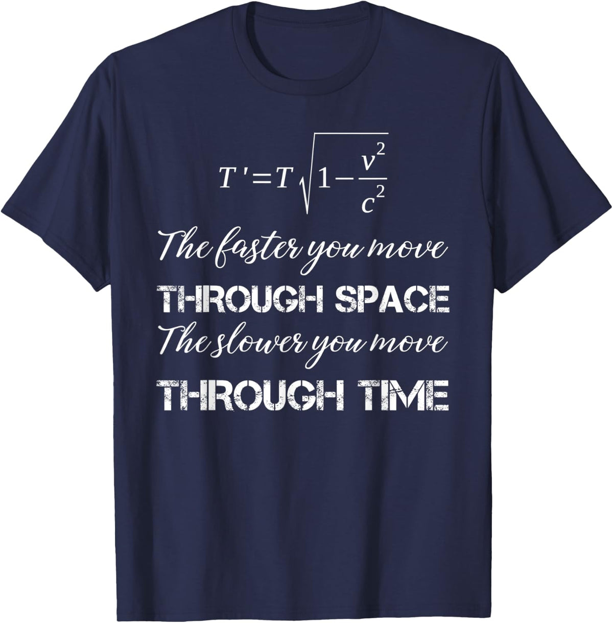 Special Relativity Explained Physics Teacher Student Science T-Shirt for Men Women Kids - Navy Blue