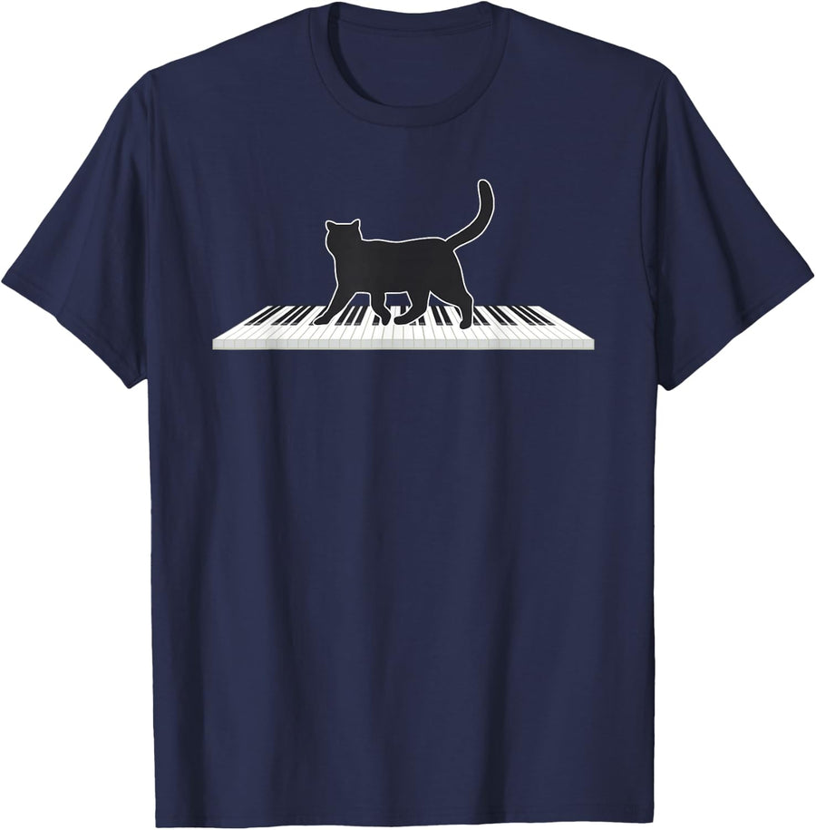Funny Piano Novelty for Men Women Piano Student Piano Player T-Shirt - Navy Blue