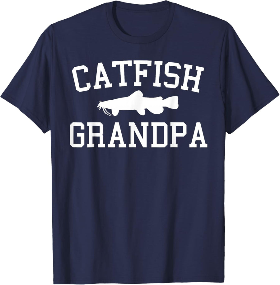 Catfishing Grandpa Fishing - Catfish Fisherman T-Shirt - Navy Blue