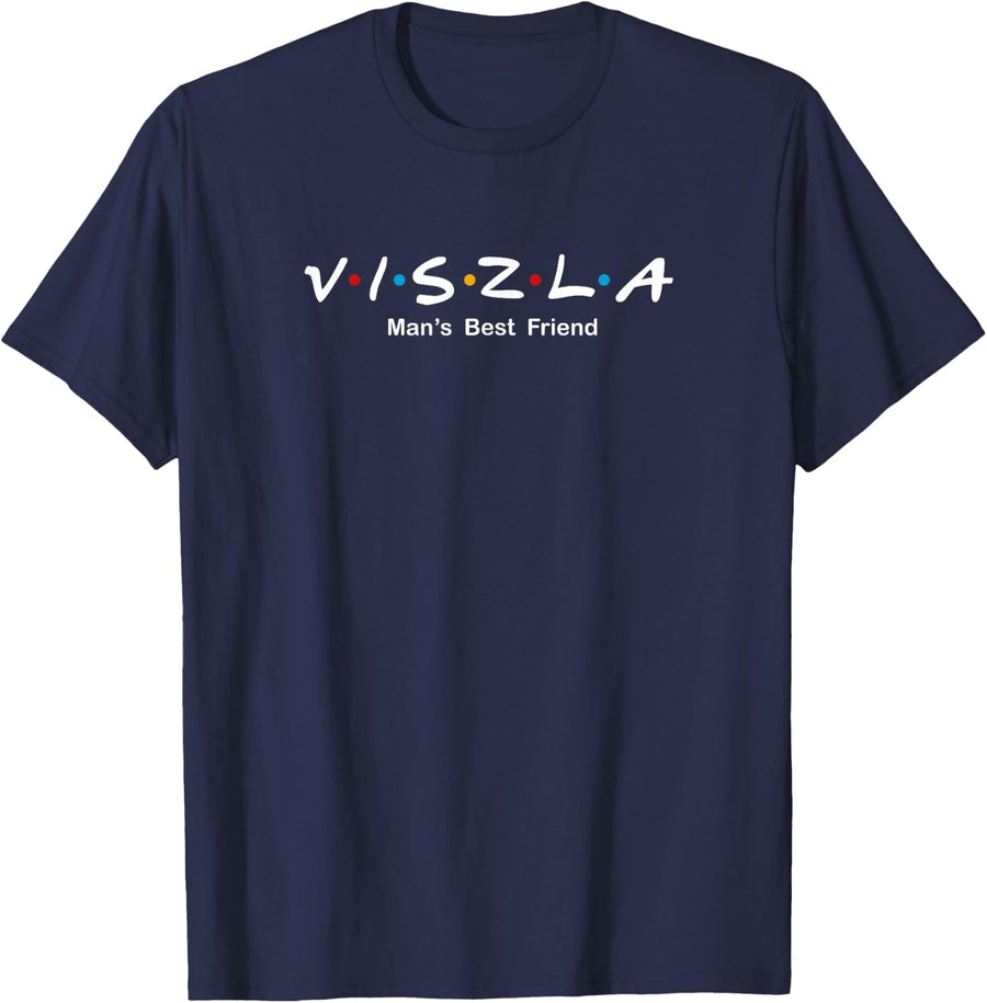 Viszla Dog Breed Lover Man's Best Friend Funny T-Shirt - Navy Blue