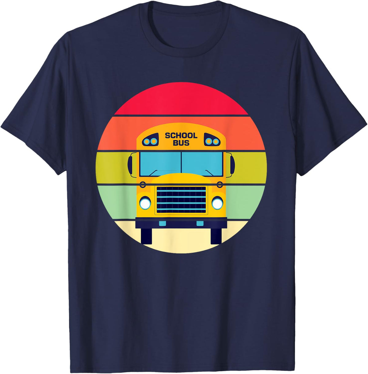 Retro School Bus-Bus Driver Gift-School Bus Driver T-Shirt - Navy Blue