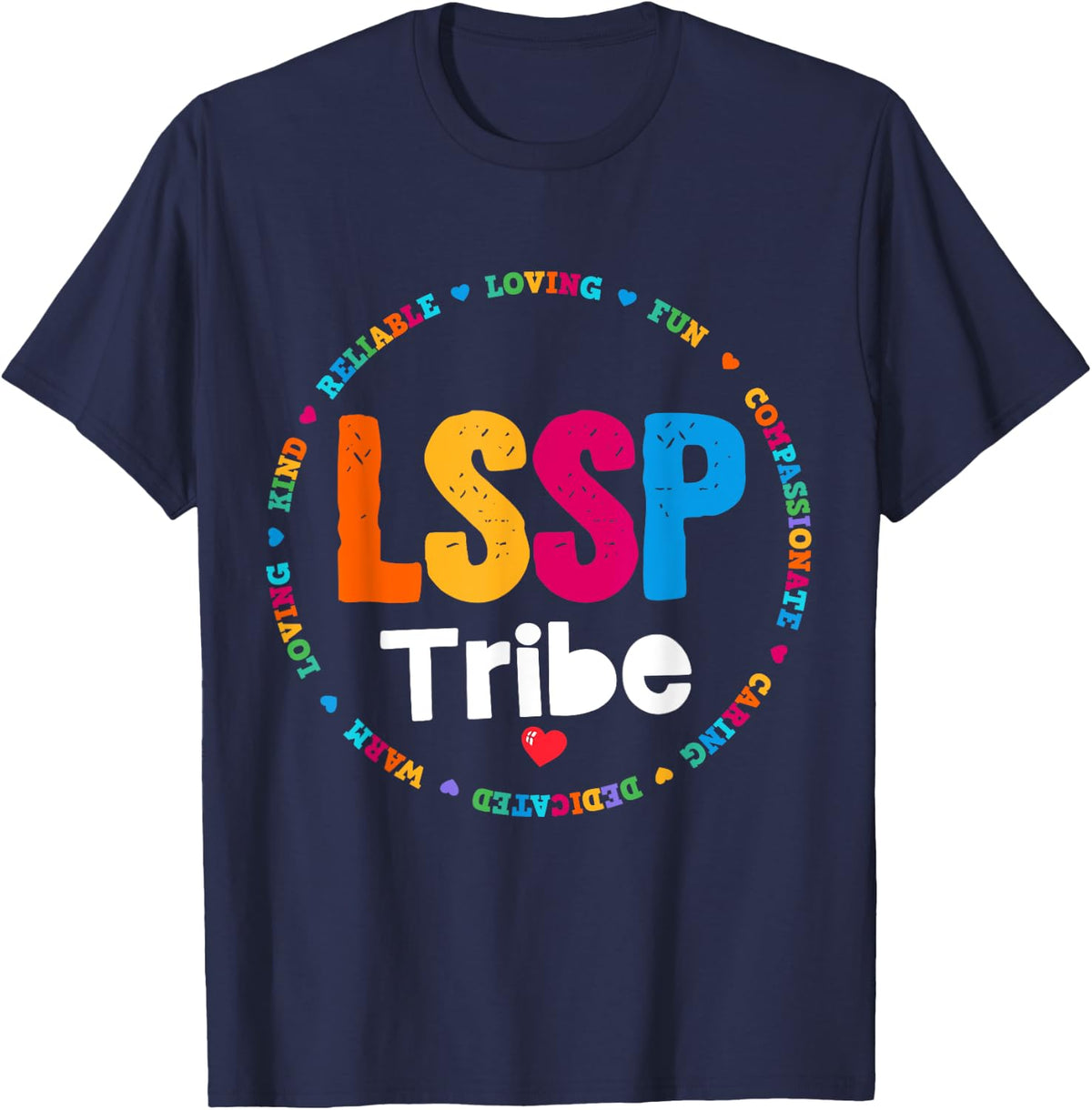 Teacher School Psychologist LSSP Tribe Education Squad Crew T-Shirt - Navy Blue