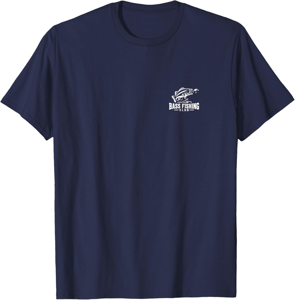 Bass Fishing Club Vintage Minimalist Hobby Team Group T-Shirt - Navy Blue