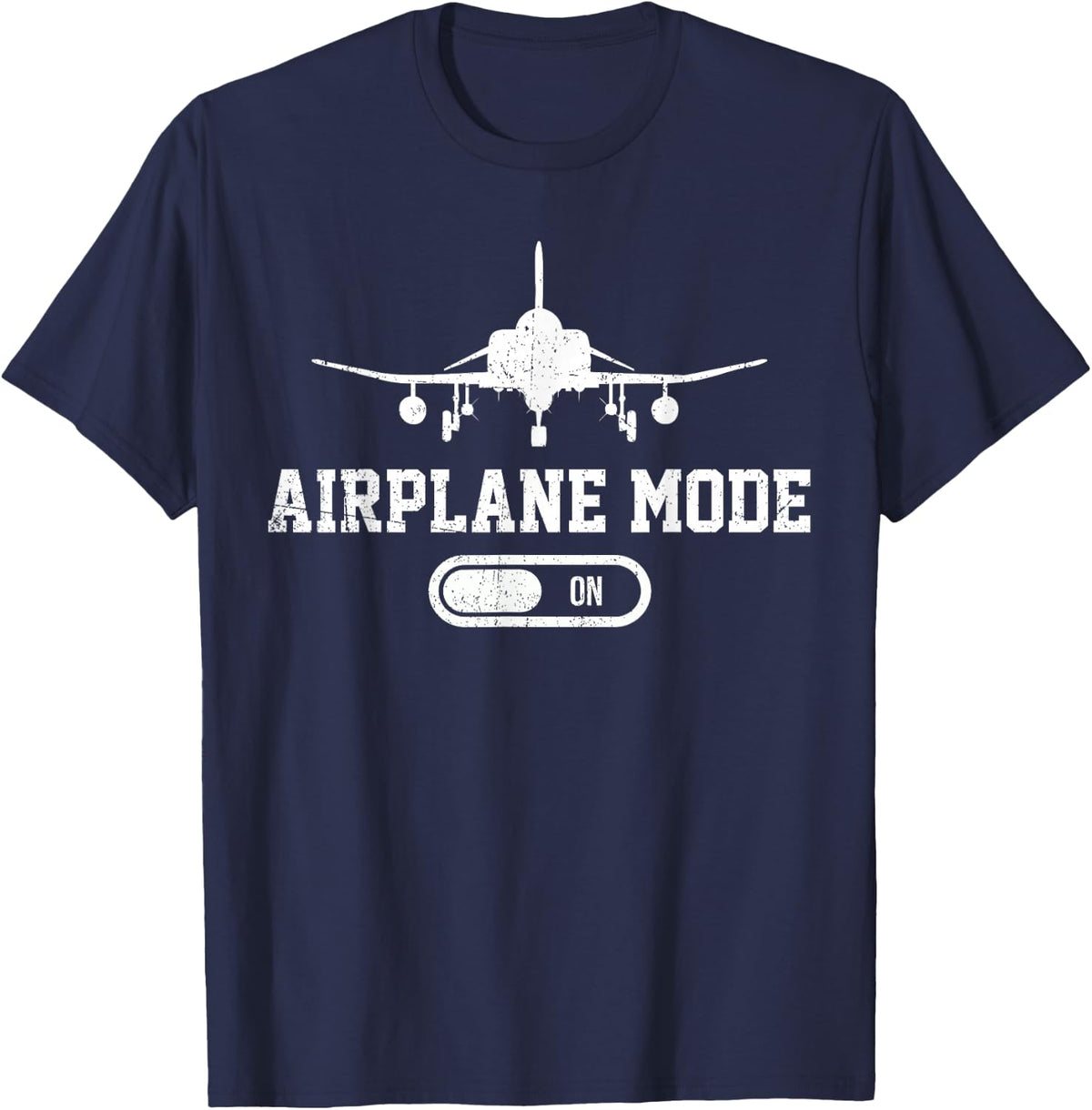Airplane Mode Funny F-4 Phantom II Aircraft Fighter Jet T-Shirt - Navy Blue