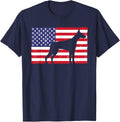 Cool Doberman Pinscher Art Men Women Patriotic American Flag T-Shirt - Navy Blue
