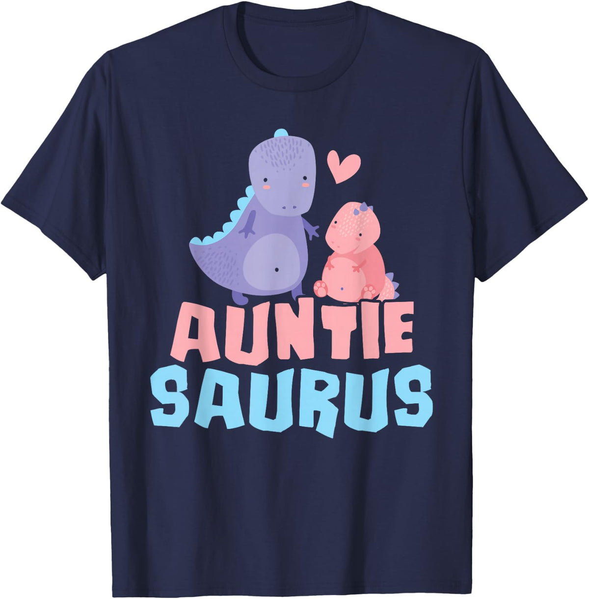 Auntie Saurus Aunties Dinosaur Aunt T-Shirt - Navy Blue