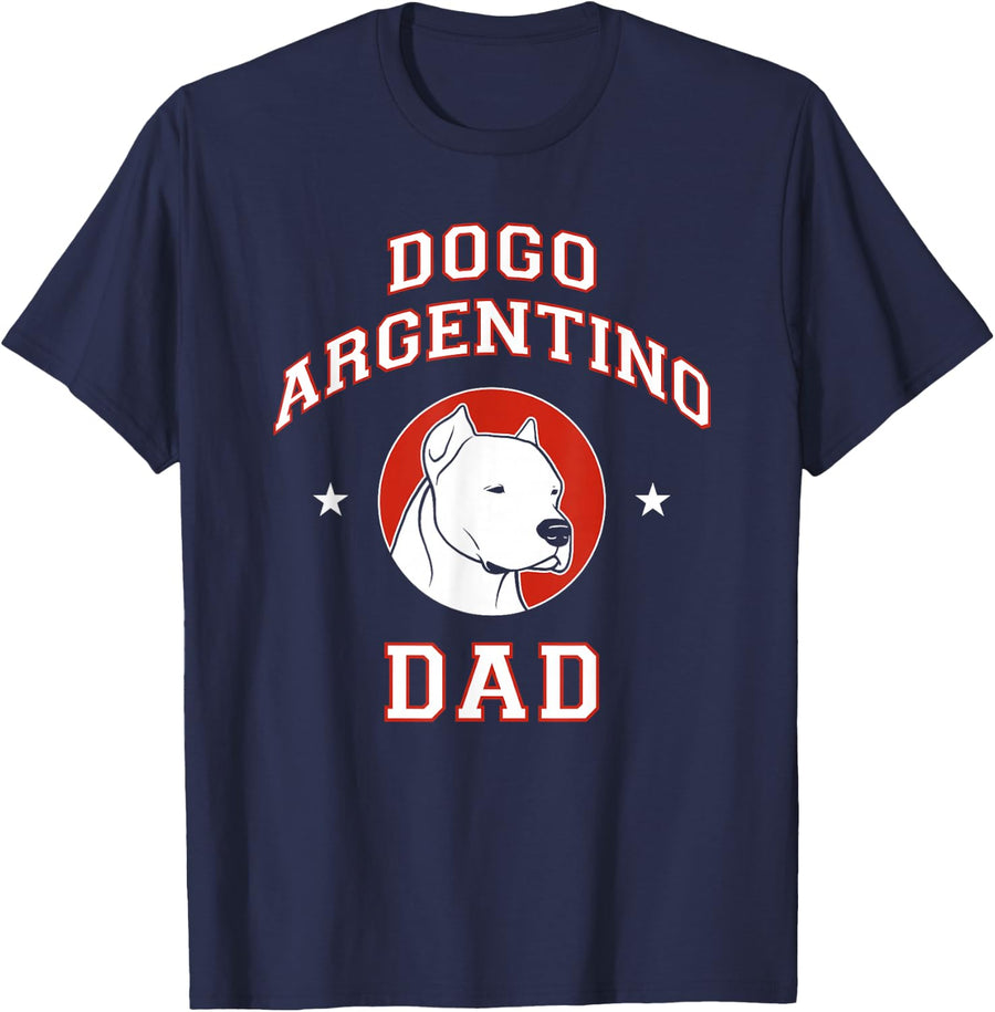 Dogo Argentino Dad Dog Father T-Shirt - Navy Blue