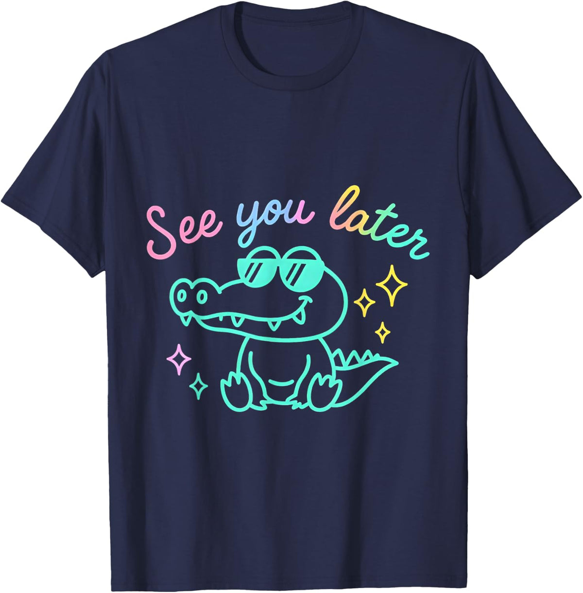 See You Later Teacher Summer Alligator Last Day Of School T-Shirt - Navy Blue