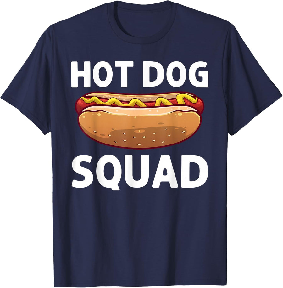 Cool Hotdog Outfit for Men Women Adult Hotdog Hot Dog Lover T-Shirt - Navy Blue