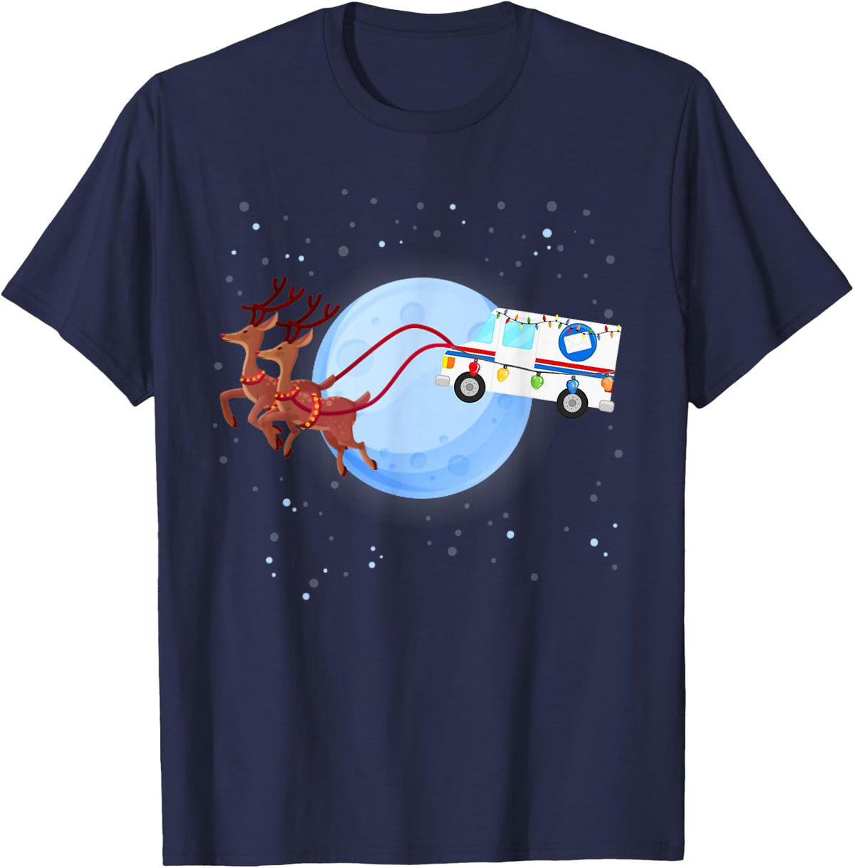 Funny Mail Truck Mailman Postal Worker Christmas Gift T-Shirt - Navy Blue