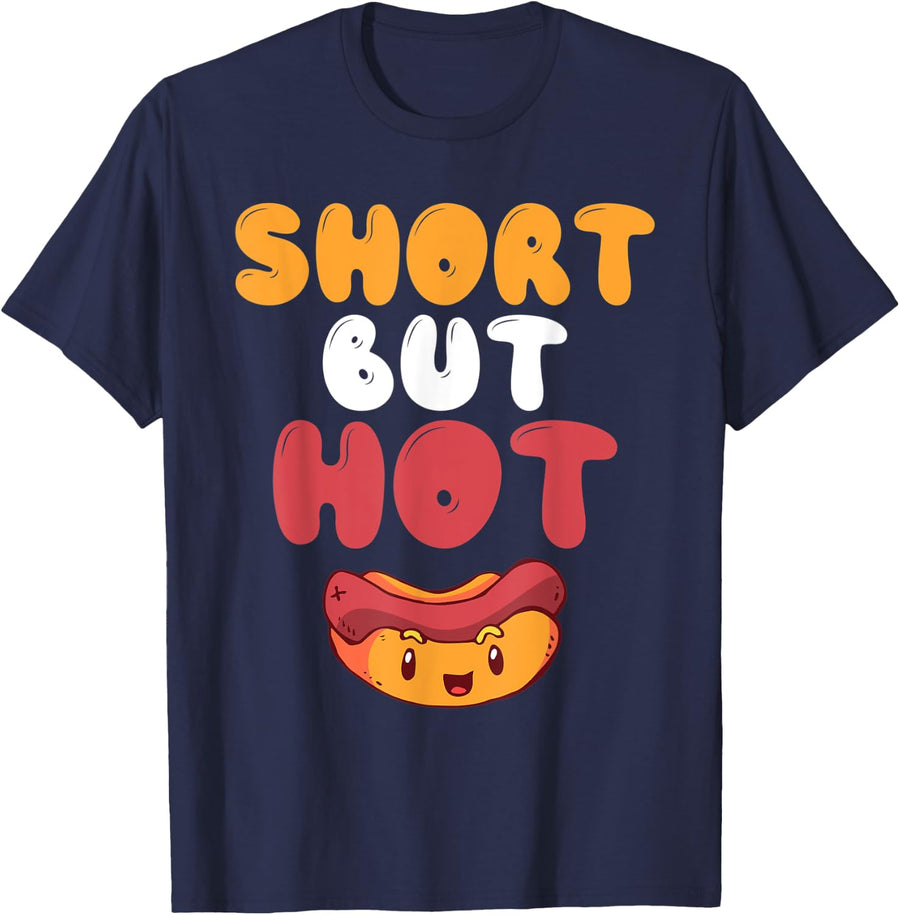 Short but Hot Hotdog Lover T-Shirt - Navy Blue