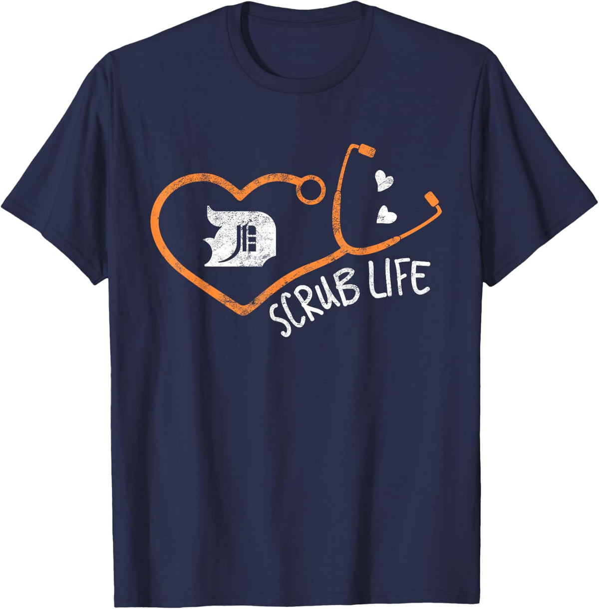 Detroit Scrub Life T-Shirt Michigan Nurse Shirt Medical Tee T-Shirt - Navy Blue