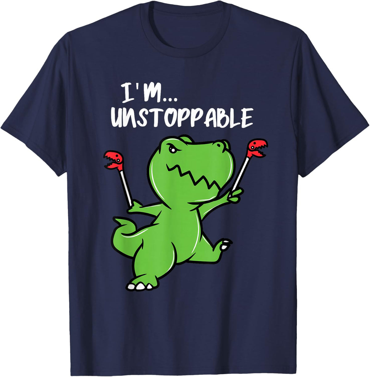 I'm Unstoppable Dinosaur Funny Trex T-Shirt - Navy Blue