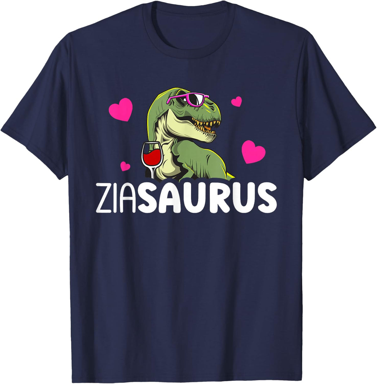 Ziasaurus Italian Aunt Zia Funny Zia Auntie T-Shirt - Navy Blue