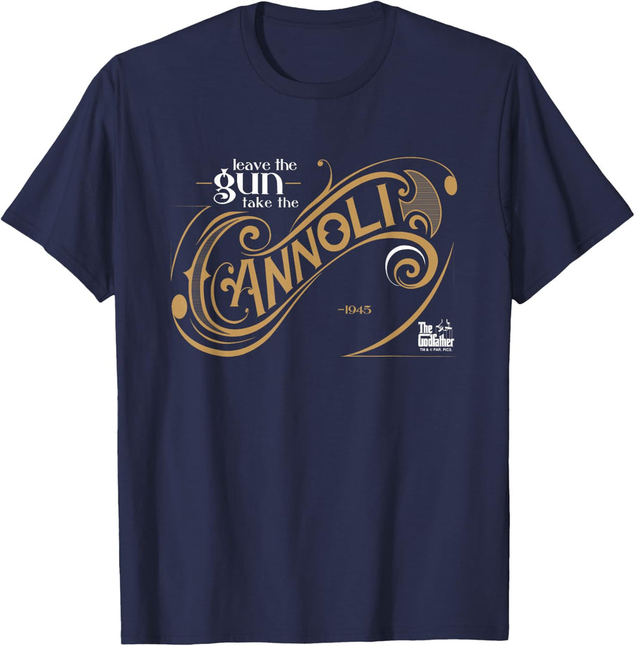 The Godfather Leave The Gun Take The Cannoli Quote T-Shirt - Navy Blue