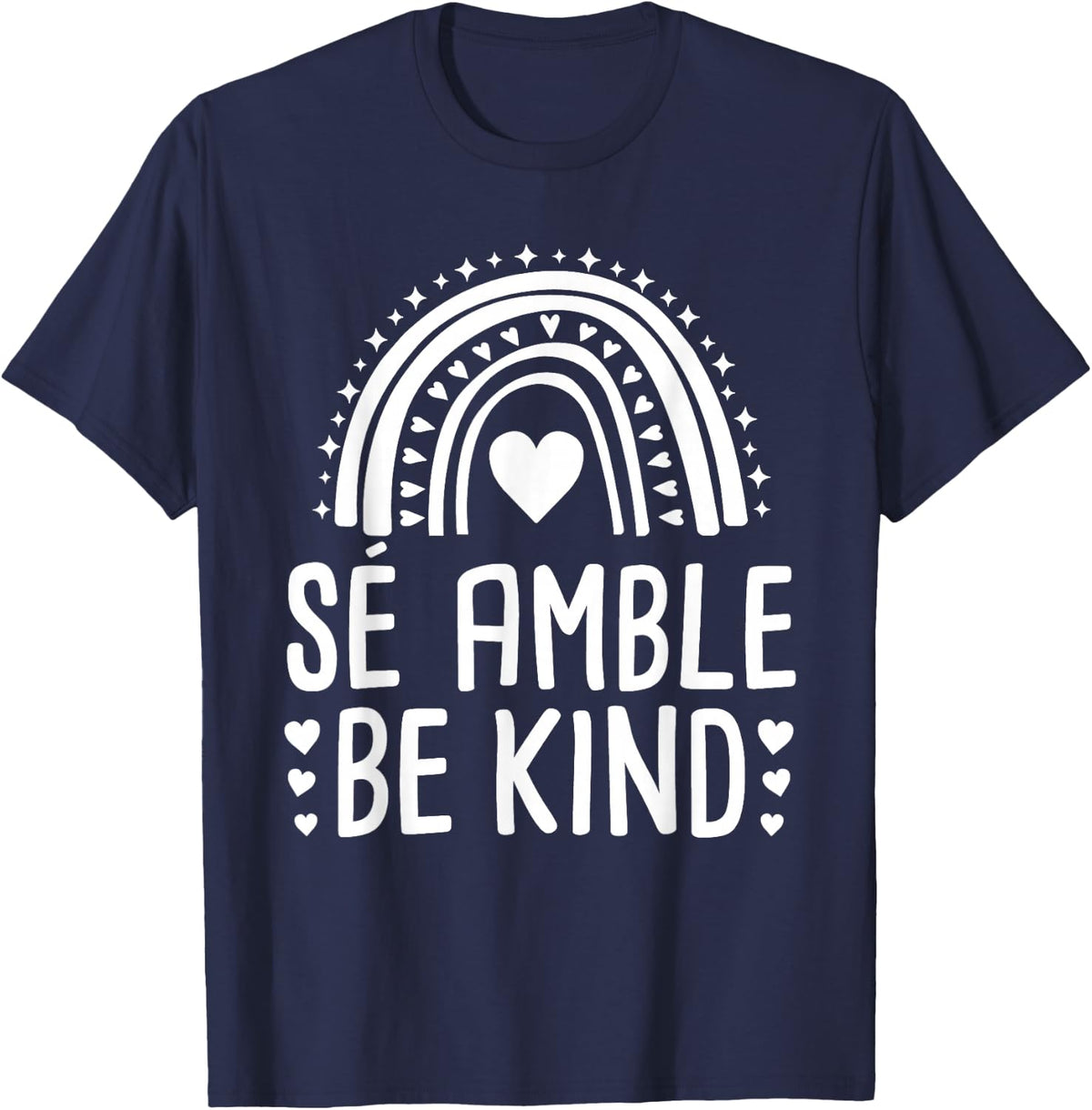 Se Amble Be Kind Spanish Teacher Bilingual T-Shirt - Navy Blue