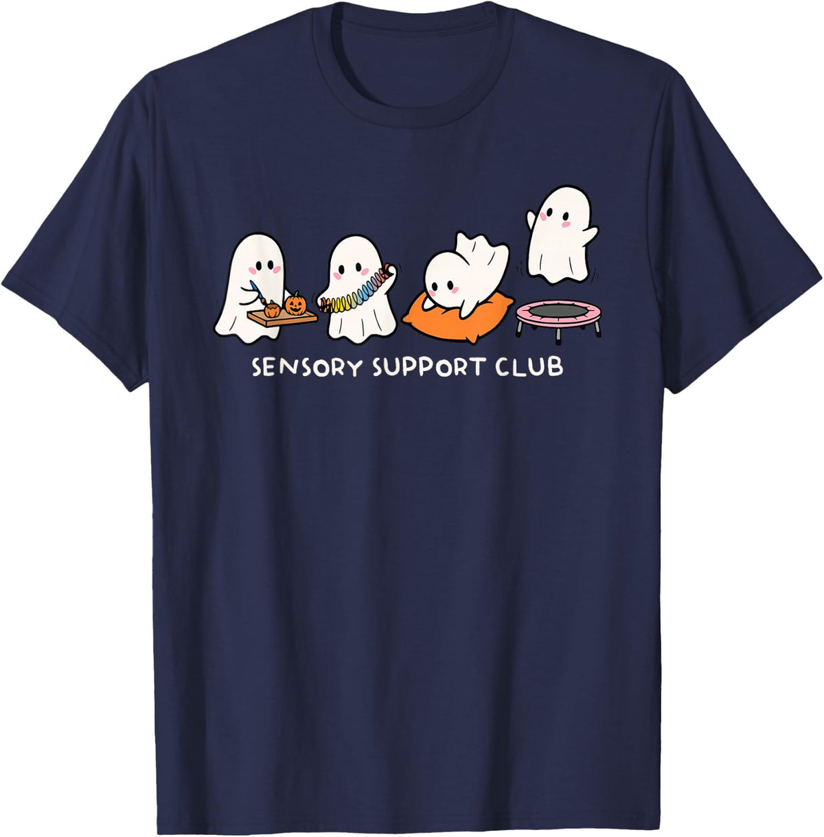 Sensory Support Club ABA Neurodiversity Behavior Therapist T-Shirt - Navy Blue