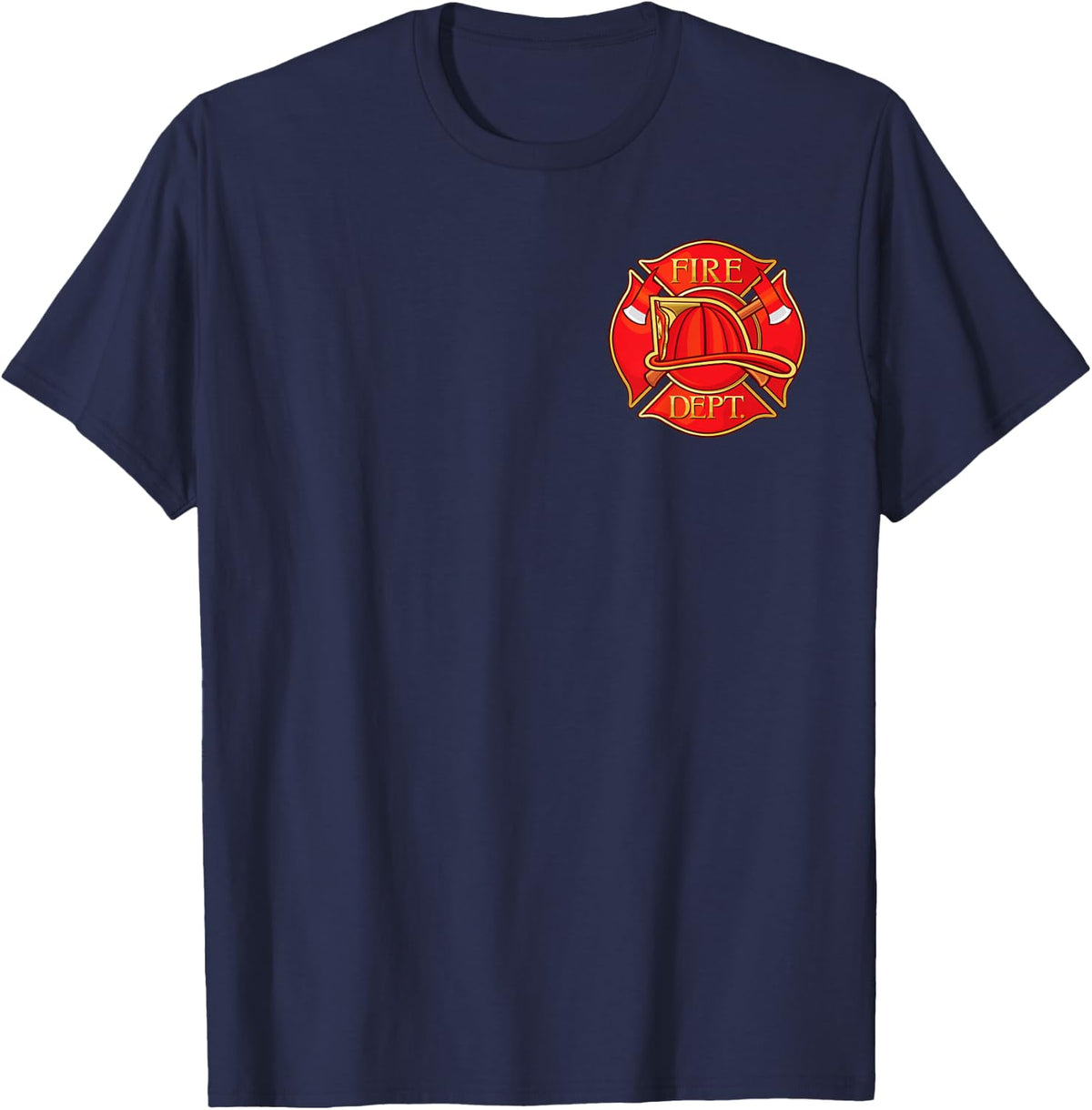 Fire Department Classic Firefighter Helmet Crest T-Shirt - Navy Blue