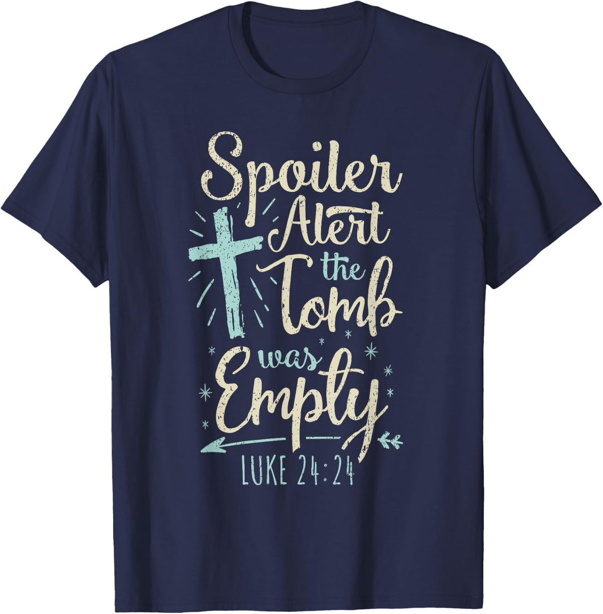 Easter Basket Stuffers Spoiler Alert Tomb Was Empty T-Shirt - Navy Blue