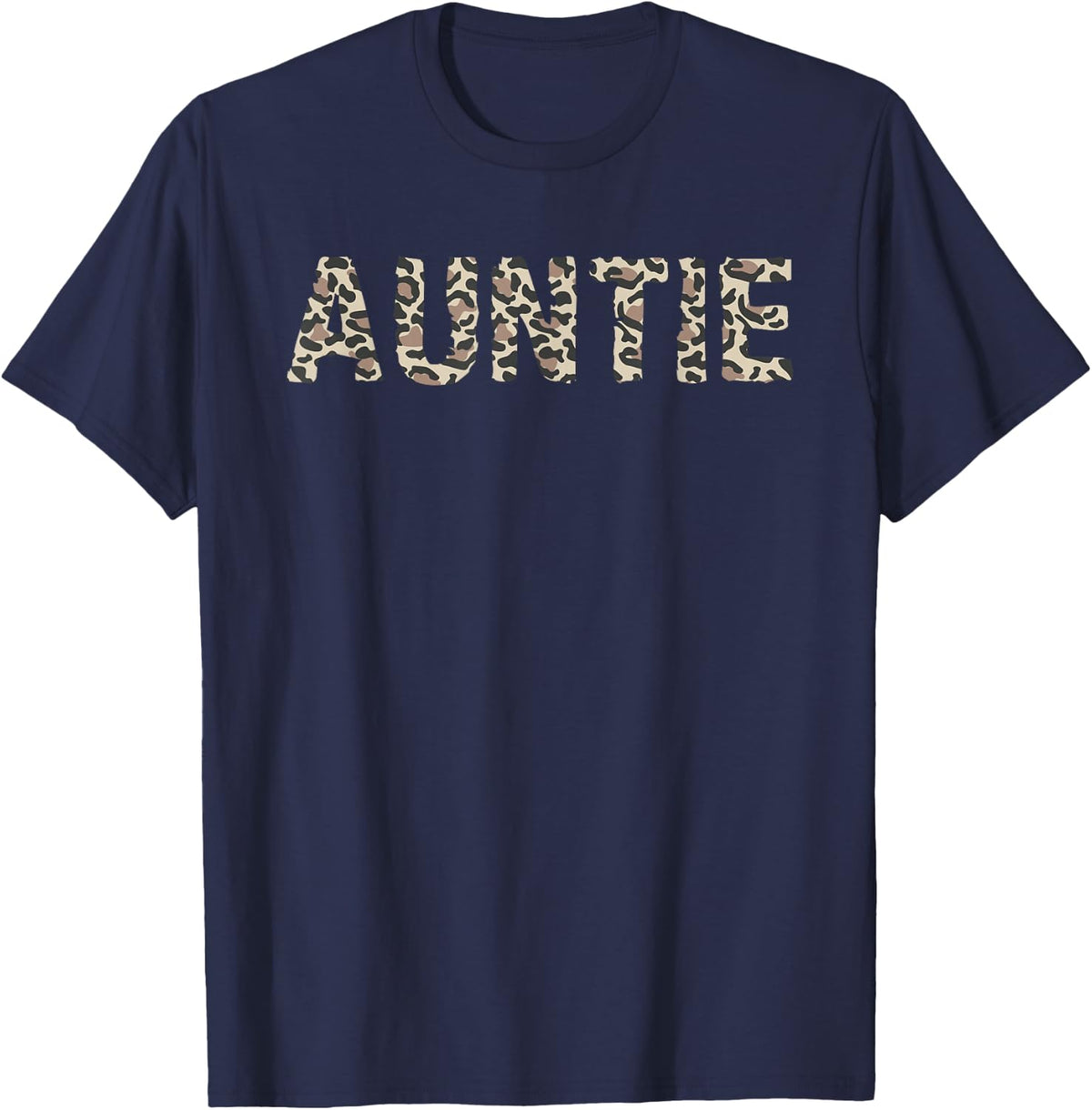 Auntie Cute Leopard Print Shirt Aunt Mother's Day Gift T-Shirt - Navy Blue
