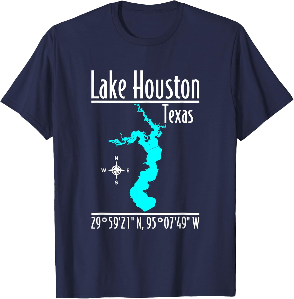 Lake Houston Texas - Modern T-Shirt - Navy Blue