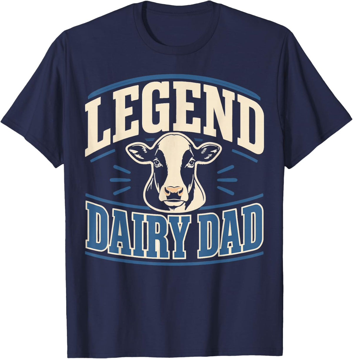 Dairy Farmer Dad Cow Farming Agriculture T-Shirt - Navy Blue