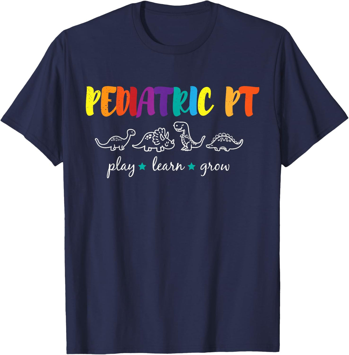 Cute Rainbow Pediatric PT Shirts, Kid's Physical Therapist T-Shirt - Navy Blue