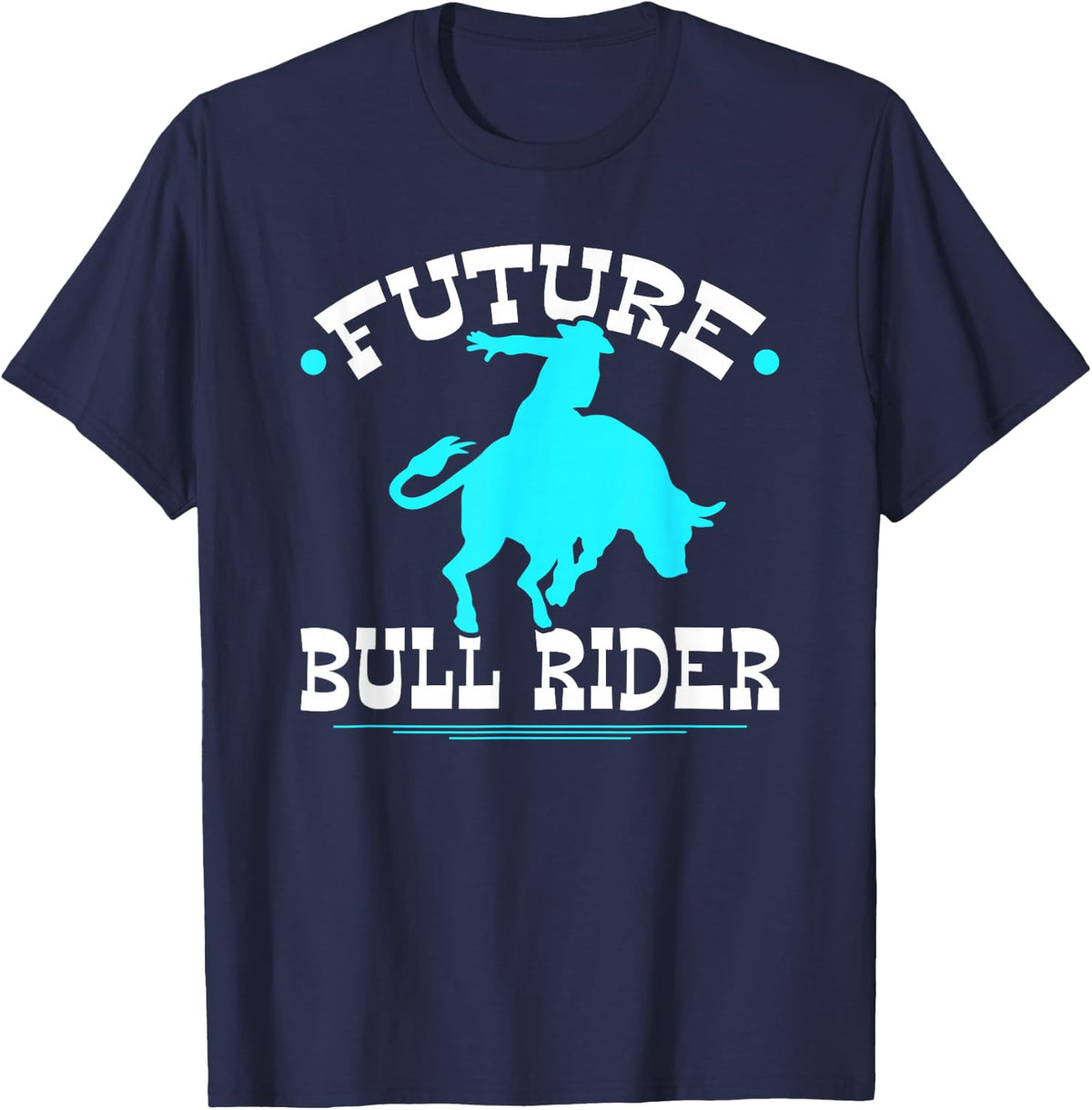 Future Bull Rider Little Cowboy Western Bull Riding T-Shirt - Navy Blue