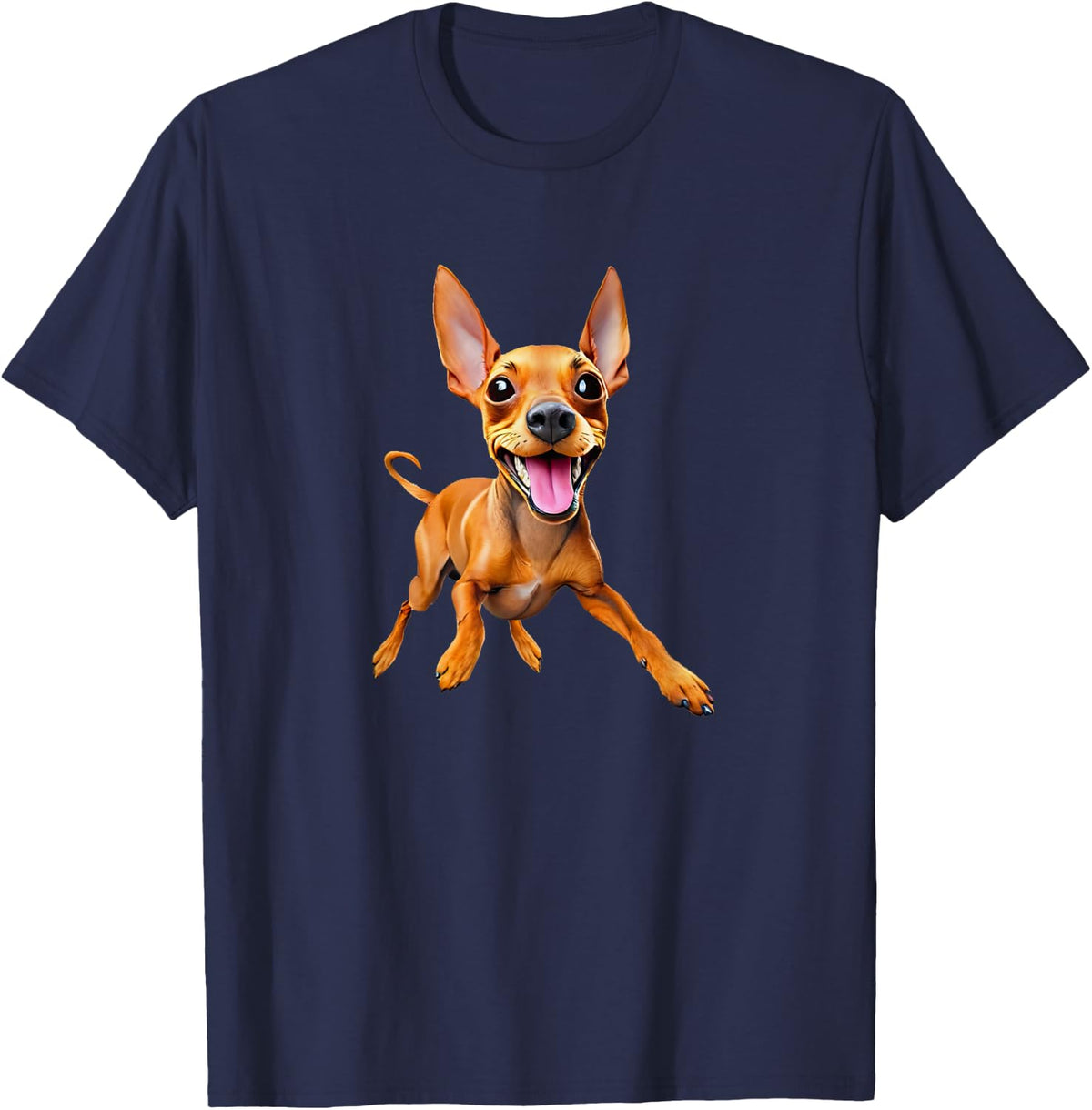 Minpin miniature pinscher min pin puppy dog dad mom kids pet T-Shirt - Navy Blue