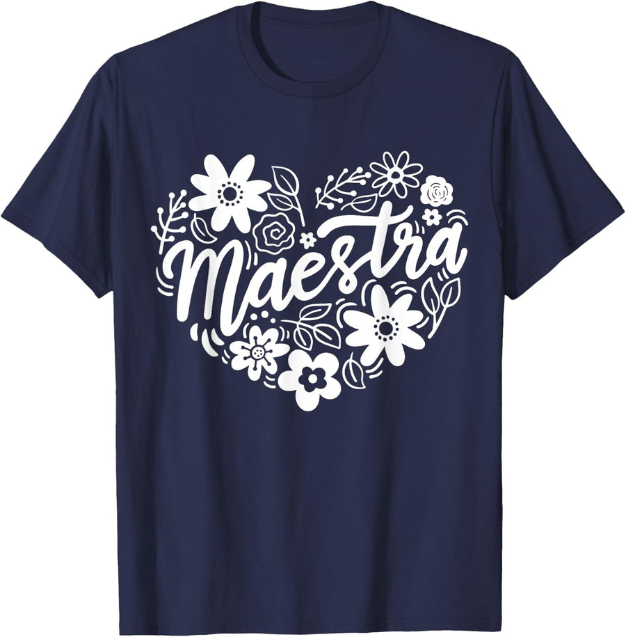 Maestra Spanish Teacher T-Shirt - Navy Blue