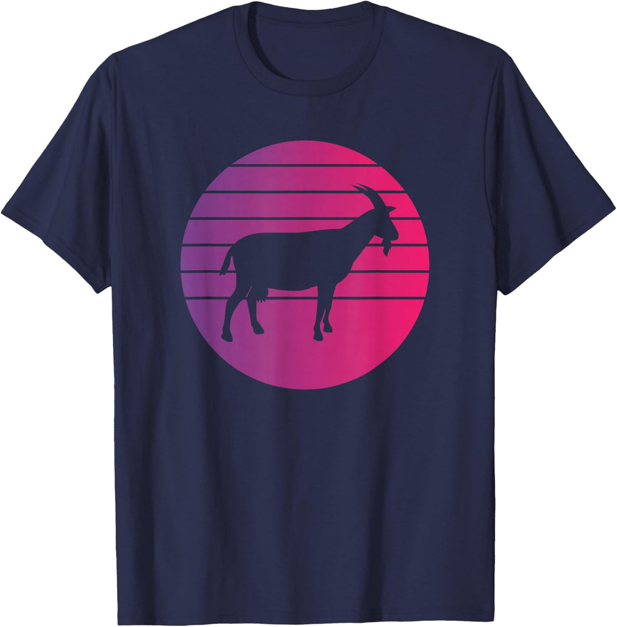 Goat Retro Style Vintage T-Shirt - Navy Blue