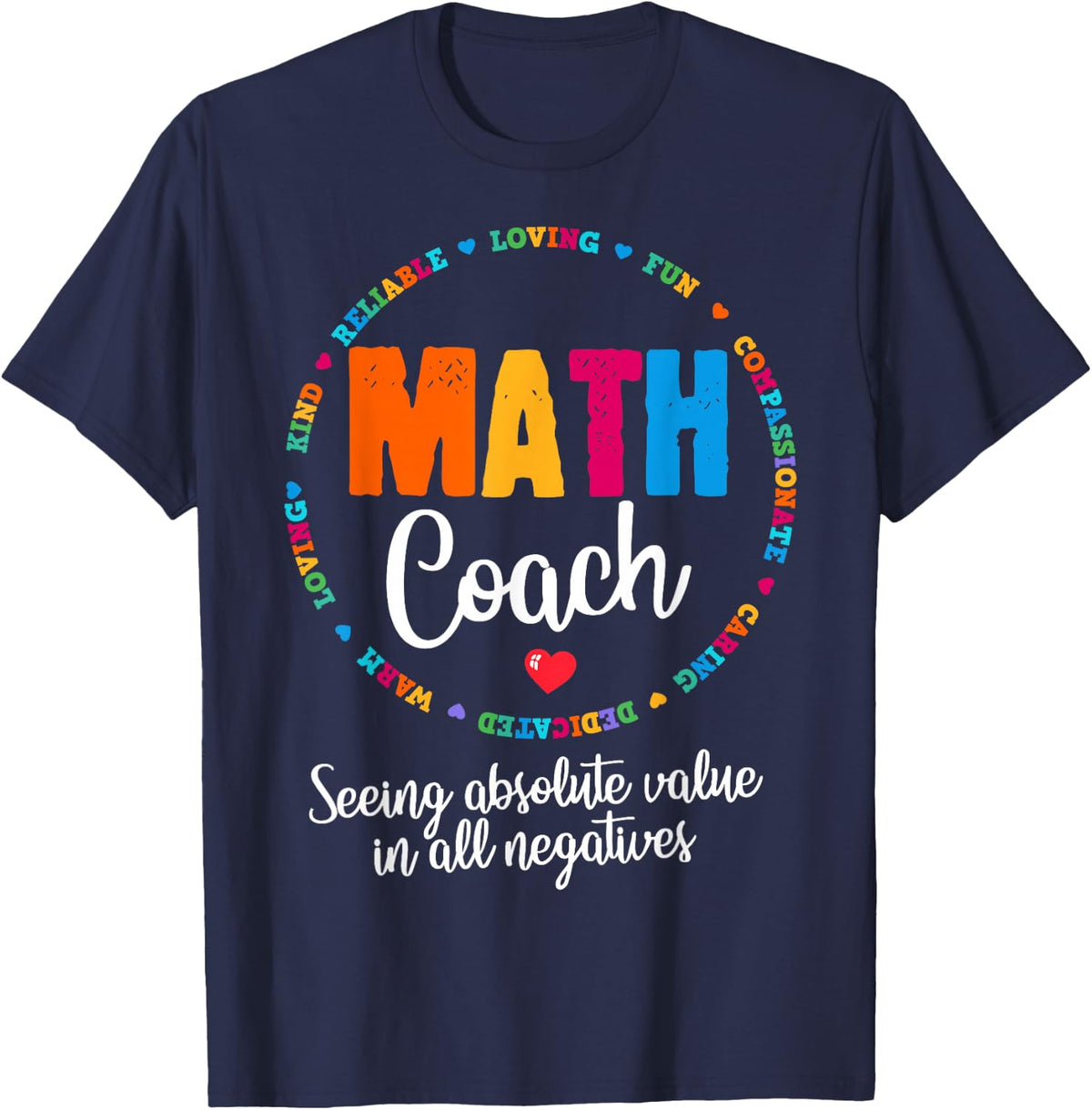 Cute Math Coach Teacher Design Mathematical Nerd School T-Shirt - Navy Blue