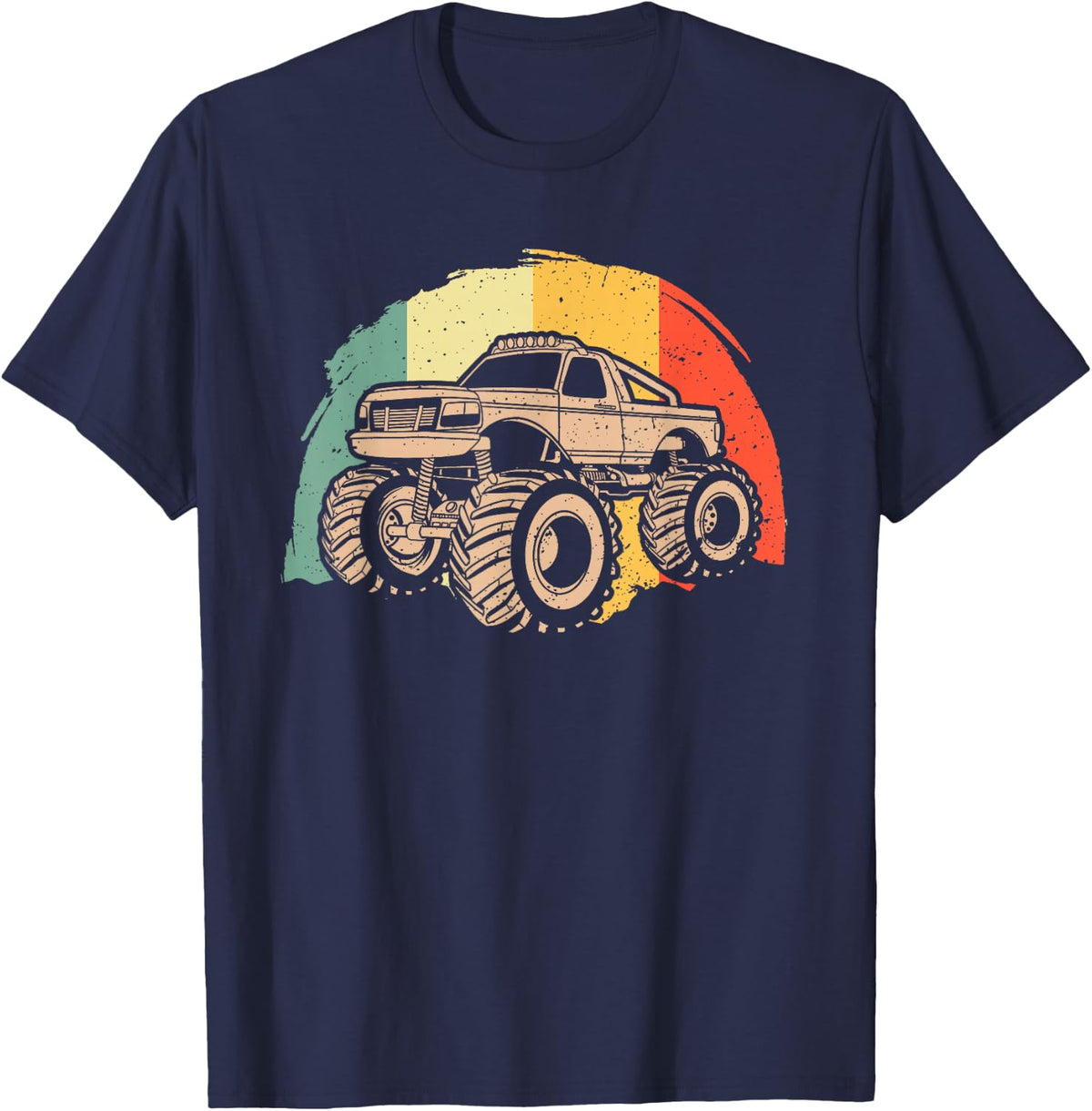 Retro Monster Truck Design For Men Women Boys Girls Toddler T-Shirt - Navy Blue