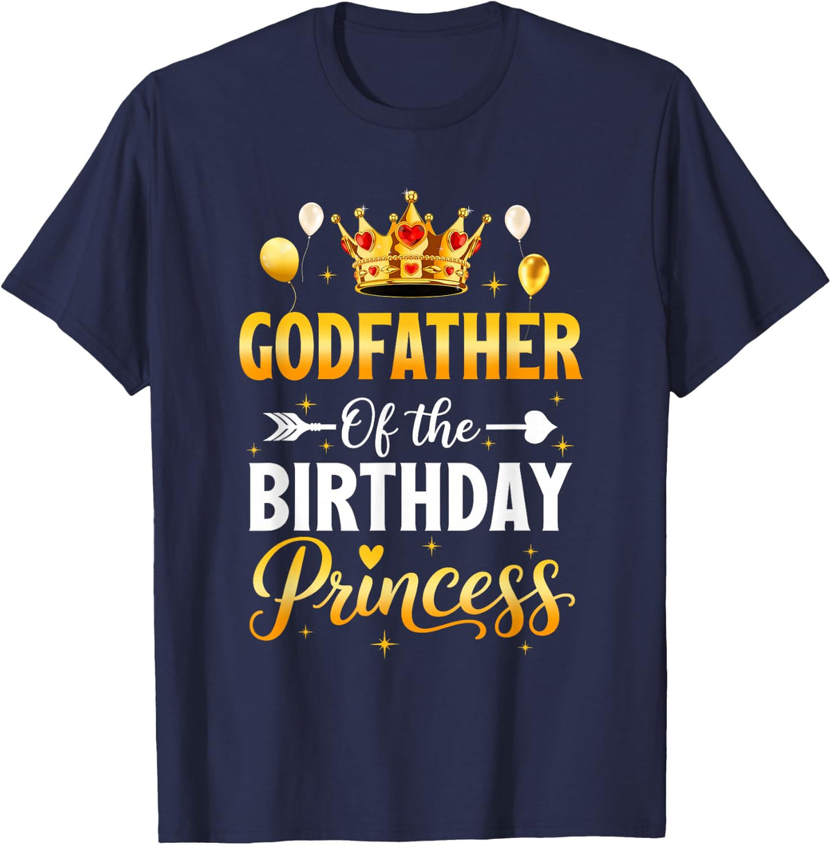 Godfather of The Birthday Princess Birthday Girl Family Kid T-Shirt - Navy Blue