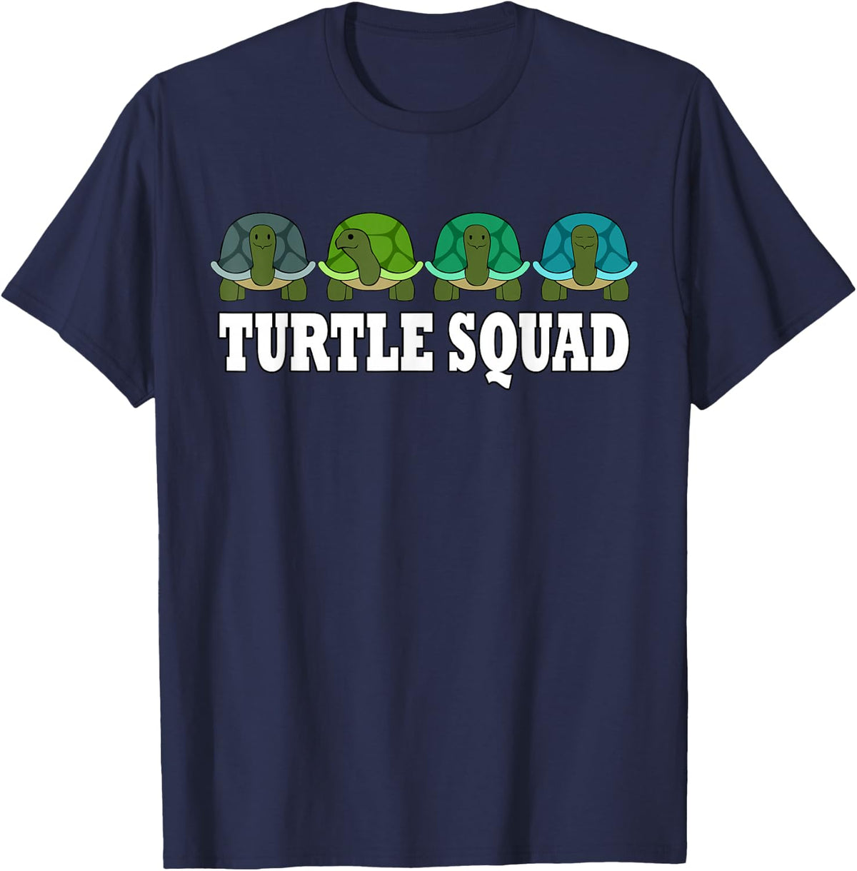 Turtle Squad Funny Tortoise Team Saying T-Shirt - Navy Blue
