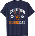 Certified Doberman Dad Licensed Pinscher Keeper Proud Breed T-Shirt - Navy Blue