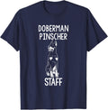 Bold Doberman Pinscher Staff T-Shirt - Navy Blue