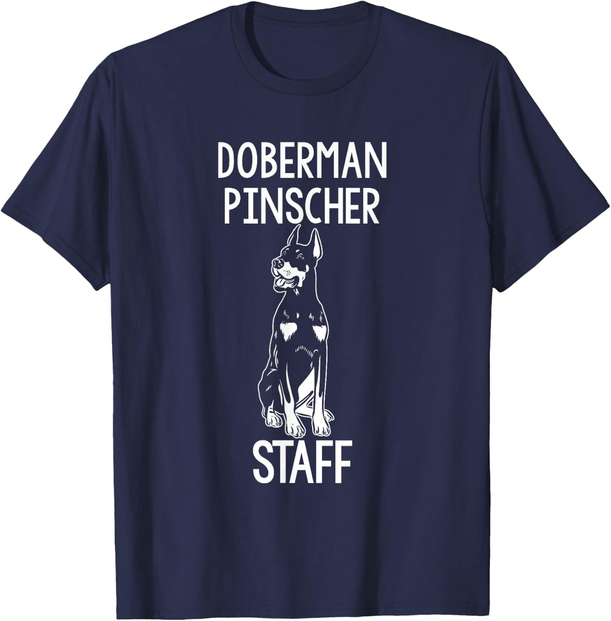 Bold Doberman Pinscher Staff T-Shirt - Navy Blue
