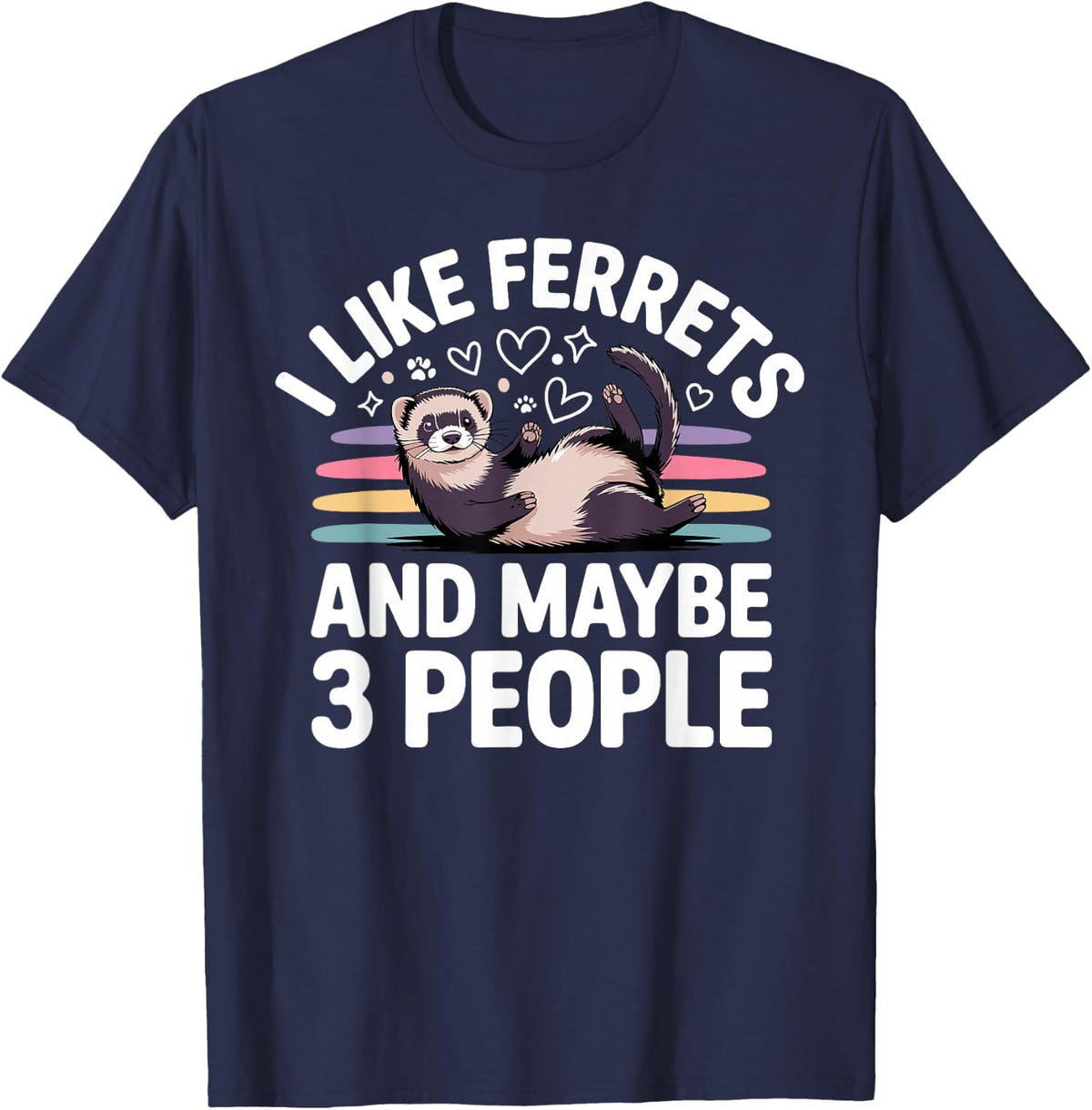 Best Ferret Art for Men Women Kids Pet Ferret Lovers Ferret T-Shirt - Navy Blue