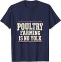 Poultry Farming is No Yolk Vintage Farmer Humor T-Shirt - Navy Blue