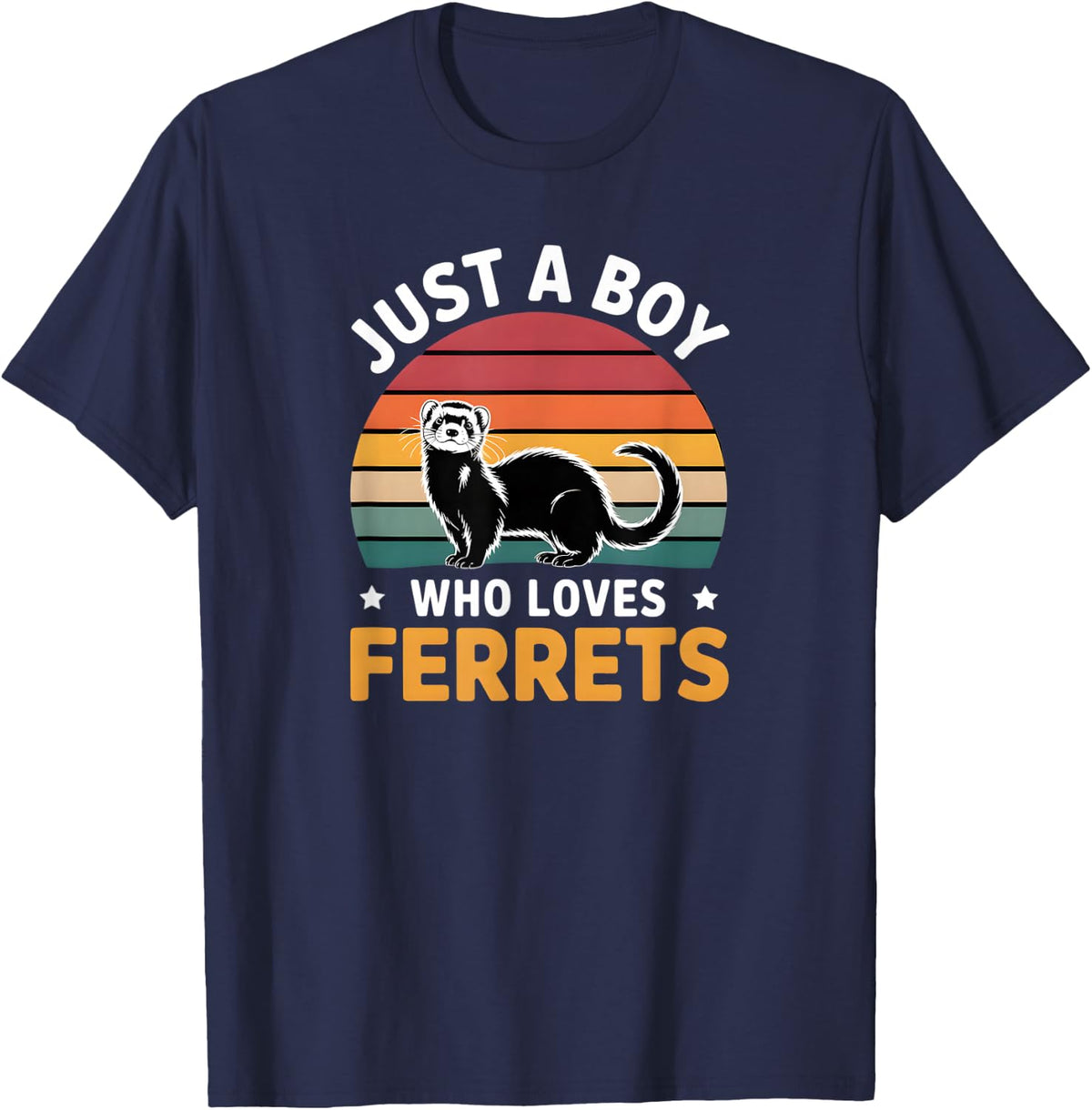 Boys Ferret T-Shirt - Navy Blue