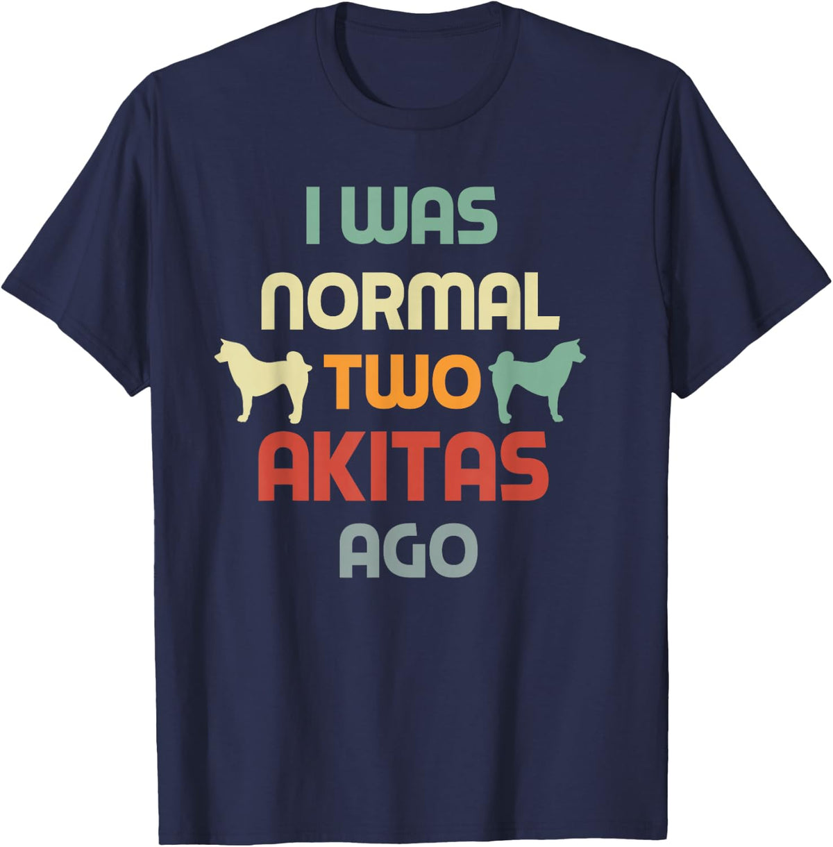 Retro Dog Mom Women Men Kids Funny Akita Lover Owner T-Shirt - Navy Blue