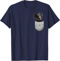Dobie Dobermann Pinscher Pocket Lovers Chest Bag T-Shirt - Navy Blue