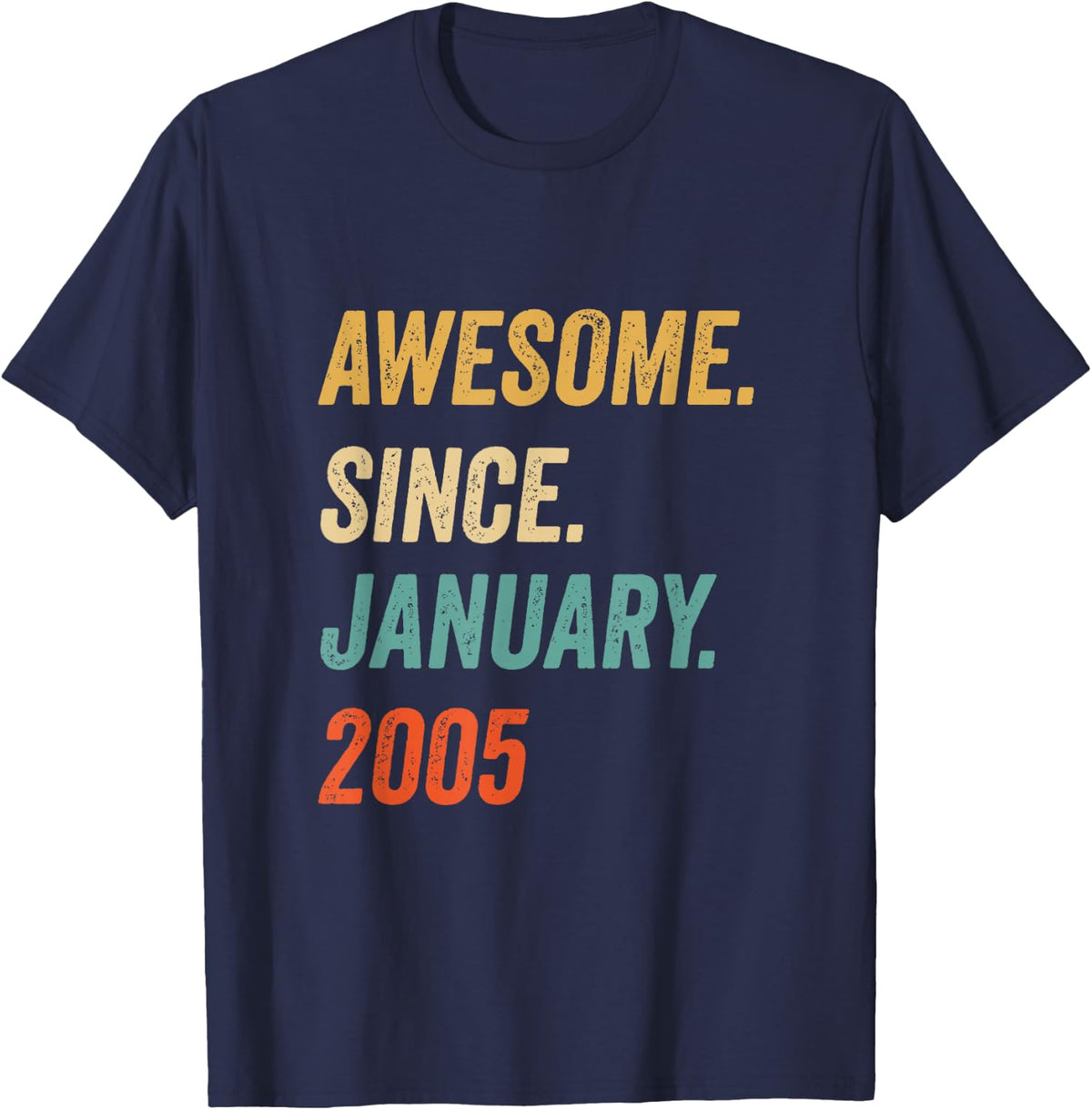 Awesome Since January 2005 Vintage T-Shirt T-Shirt - Navy Blue