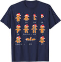 Xmas Cookies Santa Hat Fractions Math Teacher Christmas T-Shirt - Navy Blue
