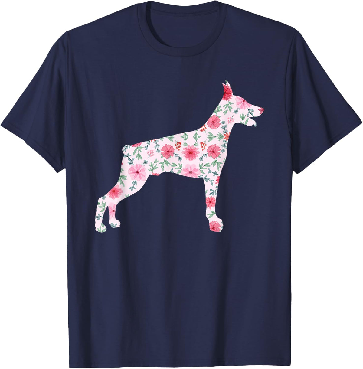 Cool Doberman Design For Men Women Kids Doberman Pinscher T-Shirt - Navy Blue