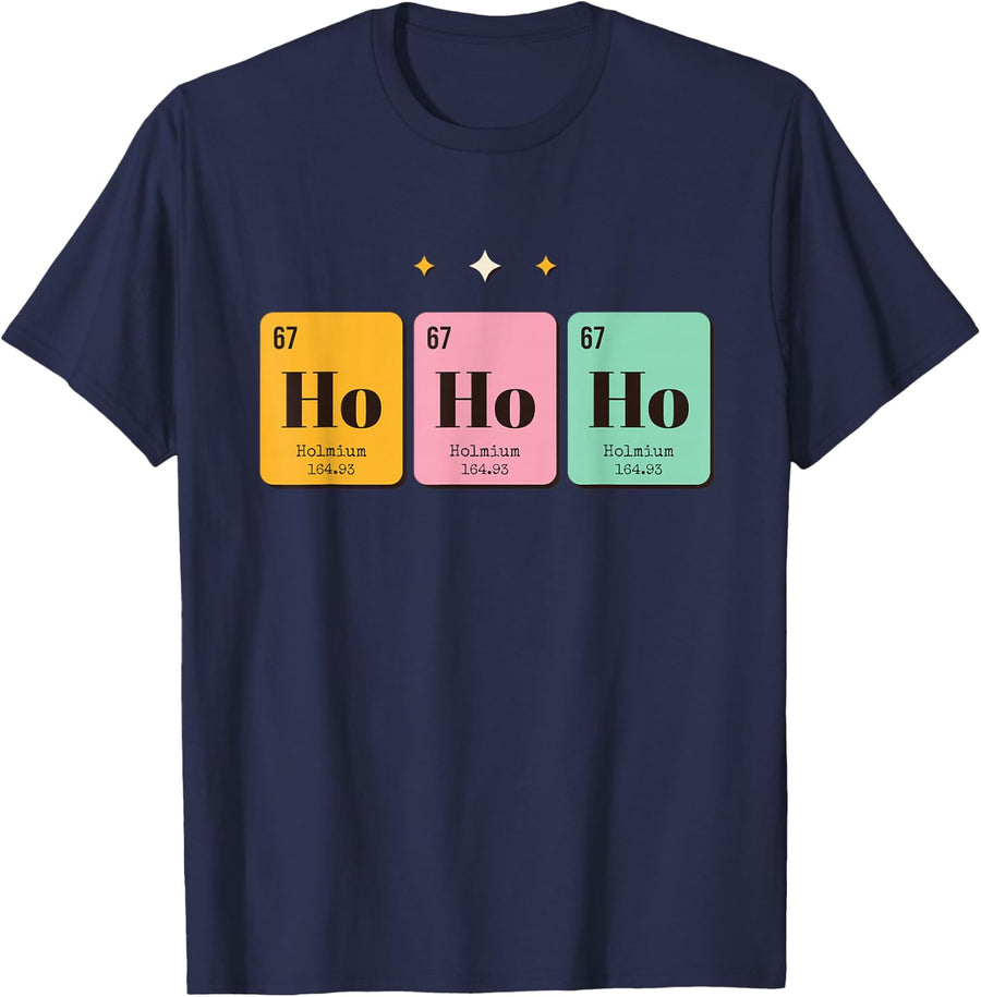 Holmium Ho Element Funny Chemistry Christmas Science Teacher T-Shirt - Navy Blue
